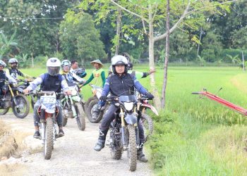 Ngetrail Jelajah Sawah, Dandim 0812 Lamongan bersama Bupati Tinjau ketahanan pangan Persiapan Panen Raya