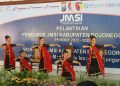 Tari Kreasi Geni Kahuripan UKM Kesenian Unigoro Meriahkan Acara Pelantikan JMSI kabupaten Bojonegoro