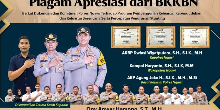 Penthul Melikan Polres Ngawi Mendapat Penghargaan dari BKKBN dan Menko PMK