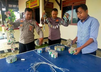 Ciptakan Kondusivitas Kamtibmas Selama Ramadan, Polsek Tersono Sita Ratusan Petasan