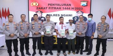 Polres Ngawi Menyalurkan Zakat Fitrah 1444 H