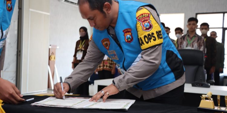 Kapolres Ngawi Pimpin Sumpah Seleksi Penerimaan Calon Anggota Polri TA. 2023