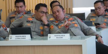 Anev Kamtibmas, Kapolres Ngawi Mengikuti Vidcon bersama Kapolri