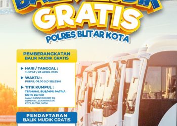 Polres Blitar Kota Siapkan Program Balik Mudik Gratis Tujuan Jakarta Dan Surabaya, Ini Syaratnya