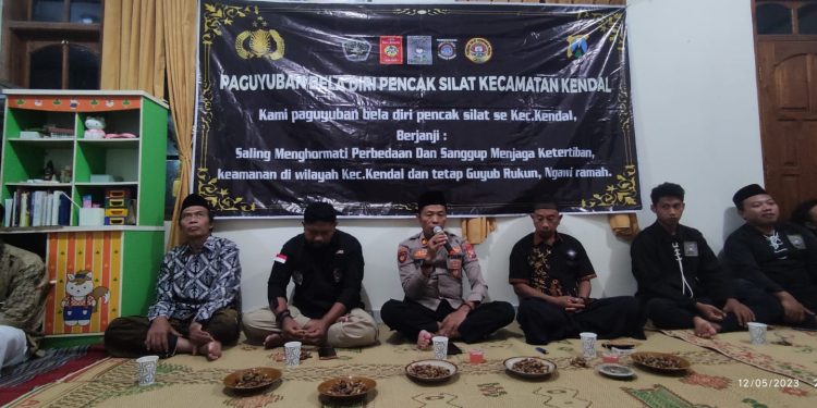 Perkuat Harkamtibmas di Ngawi, Polsek Kendal Adakan Silaturahmi dengan Perguruan Silat