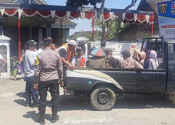 Polsek Kwadungan Gelar Simulasi Bencana Banjir