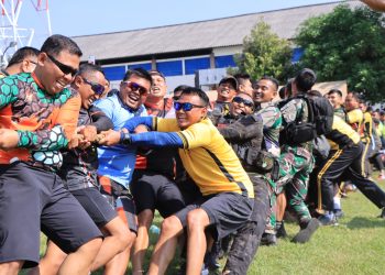 Tingkatkan Sinergitas, Polres Madiun Gelar Olahraga Bersama TNI-Polri
