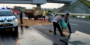 Gercep Polantas Tangani Laka Tunggal di Tol Ngawi