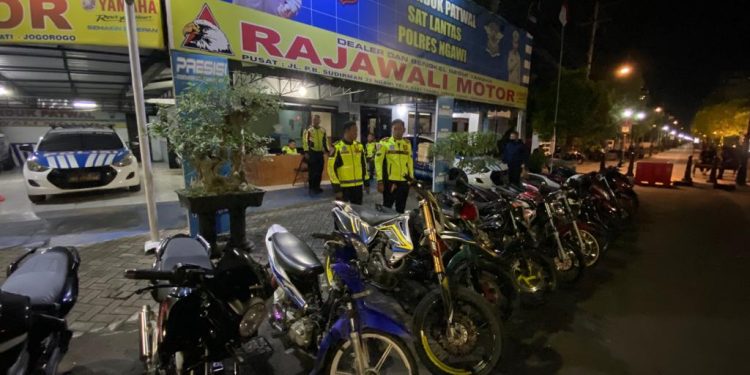 Antisipasi Balap Liar, Polres Ngawi Amankan 25 Sepeda Motor Knalpot Brong