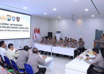 Menyambut HUT Bhayangkara Ke – 77 , Kapolres Ngawi Pimpin Rapat Kesiapan Berbagai Perlombaan.