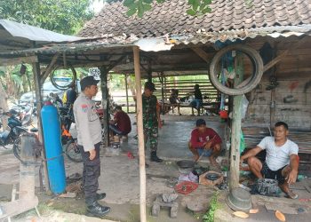 Salut, TNI-Polri Patroli di Bengkel jaga Kamtibmas Ngawi