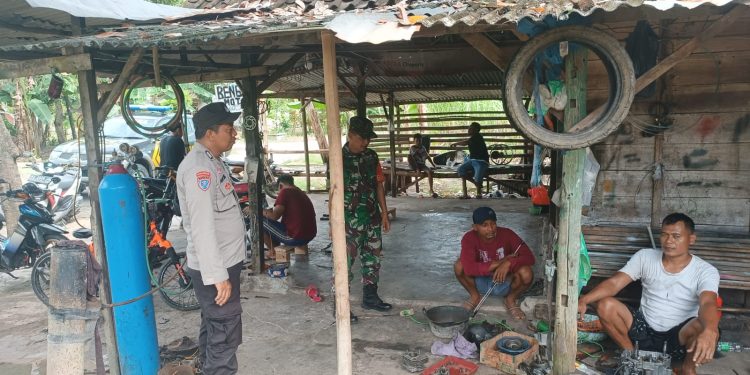 Salut, TNI-Polri Patroli di Bengkel jaga Kamtibmas Ngawi