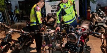 Cegah BaLi, Polres Ngawi Amankan 20 Motor Knalpot Brong