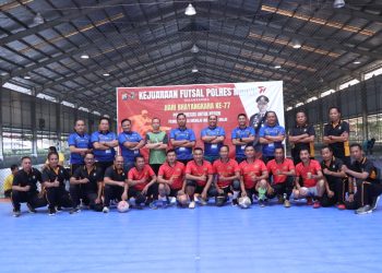 Sambut Hari Bhayangkara ke-77, Polres Ngawi Friendly Match Futsal Bersama Wartawan