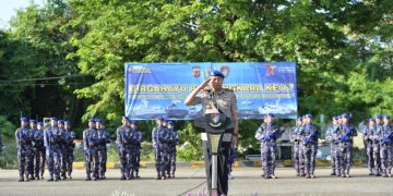 HUT BHAYANGKARA KE-77, DIT POL AIRUD POLDA JABAR LAKSANAKAN UPACARA TABUR BUNGA DILAUT*