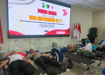 Polres Ngawi Gelar Donor Darah untuk Hari Bhayangkara ke 77