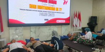 Polres Ngawi Gelar Donor Darah untuk Hari Bhayangkara ke 77