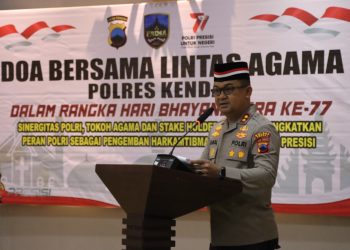 Sambut HUT Bhayangkara ke-77, Polres Kendal Gelar Doa Bersama Lintas Agama