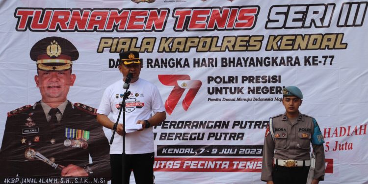 Meriahkan Hari Bhayangkara ke-77, Polres Kendal Gelar Turnamen Tenis Lapangan Kapolres Cup
