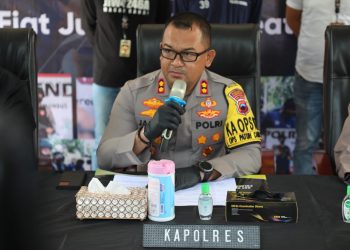 Ungkap Perkara kasus pembunuhan operator wahana pasar malam di Polres Kendal Jumat (14/07/23).