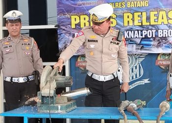 Operasi Patuh Candi 2023, Satlantas Polres Batang Musnahkan 364 Knalpot Brong