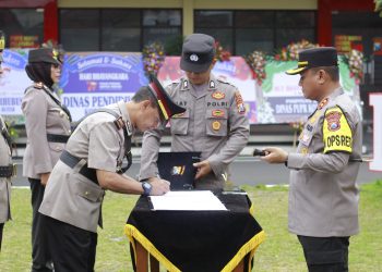 Kapolres Blitar Kota Pimpin Sertijab Kabag Ops, Kasat Narkoba dan Kapolsek Udanawu
