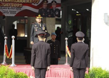 Polres Blitar Kota Gelar Upacara HUT Bhayangkara ke 77 Tahun 2023