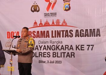 Toleransi Nyata Polri, Polres Blitar Laksanakan Doa Lintas Agama Di HUT Bhayangkara Ke-77