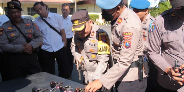 Antisipasi Penyalahgunaan Senpi, Polres Kediri Kota Gelar Pengecekan dan pemeriksaan Senpi Organik