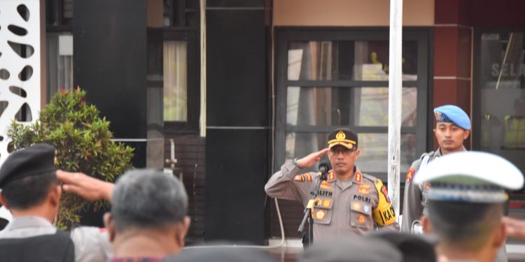 Pimpin Apel Pengamanan Pengesahan Warga Baru PSHT, Kapolres Trenggalek Tegaskan Larang Konvoi