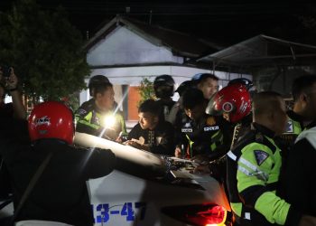 Polres Blitar Kota Amankan Belasan Motor Brong saat Pengesahan Anggota PSHT di Kota Blitar