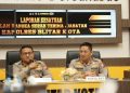 Polres Blitar Kota Gelar Upacara Welcome and Farawell Parade Sertijab Kapolres