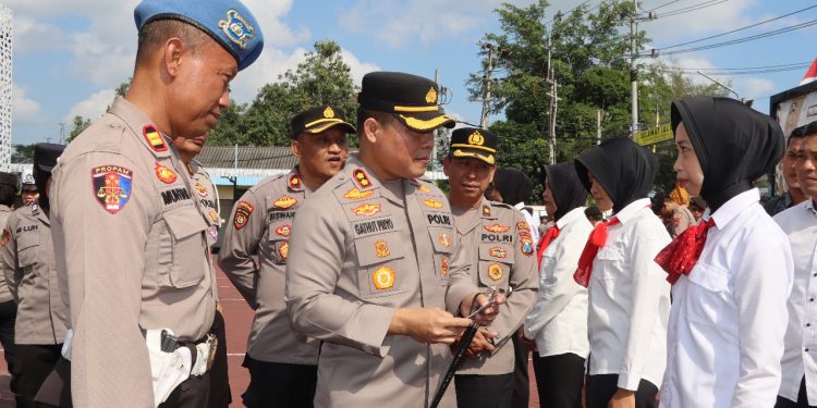 *Sambut HUT ke-75, Puluhan Polwan Polres Trenggalek Ikuti Gaktibplin*