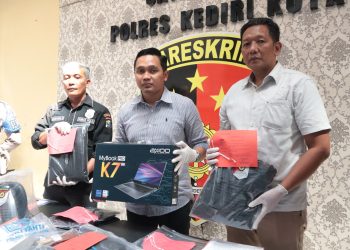 Polres Kediri Kota Gulung Pelaku Kejahatan, 4 Tersangka Berhasil diamankan.