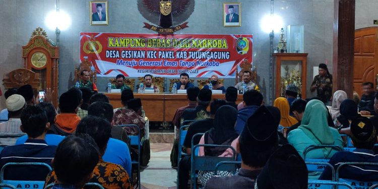 Ciptakan situasi kondusif,Sat Narkoba Polres Tulungagung Rintis Kampung Tangguh Lawan Narkoba.