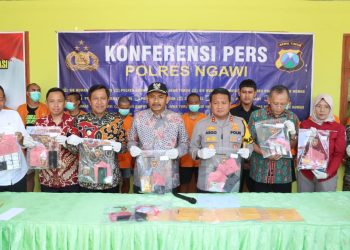 Polres Ngawi Berhasil Ungkap 12 Laporan Polisi Terkait Narkotika  dan Amankan 15 Tersangka