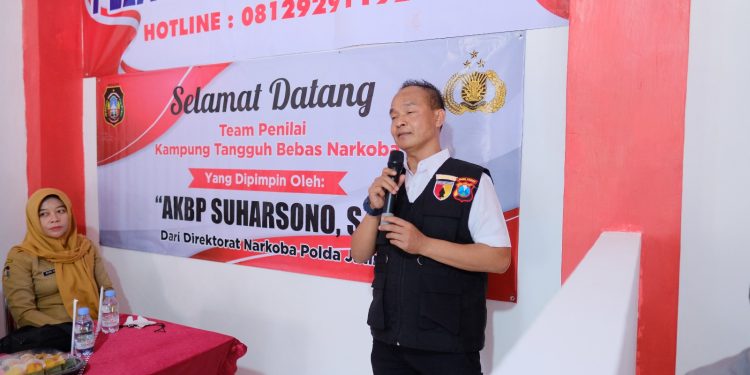 Tim dari Polda Jatim Lakukan Penilaian Posko Kampung Bebas Narkoba di Jalan Soka Sukorejo Kota Blitar