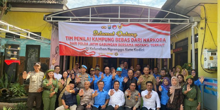 Polda Jatim, Lakukan Penilaian Kampung Bebas Dari Narkoba di Wilayah Hukum Polres Kediri Kota