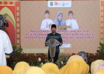 Bersama Forkopimda, Kapolres Trenggalek Hadiri Pelepasan Kafilah MTQ XXX Jatim