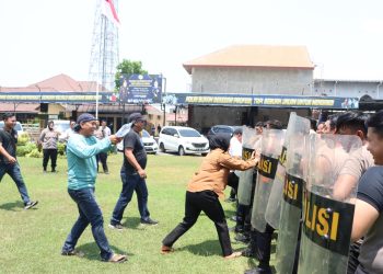 Polresta Mojokerto Siapkan Personil Gelar Sispam kota, jelang pemilu 2024
