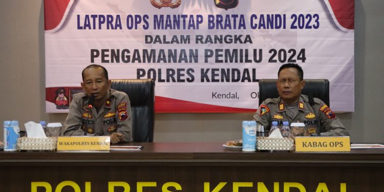 Dalam Rangka Pengamanan Pemilu 2024, Polres Kendal Gelar Latpra OPS Mantab Brata Candi 2023