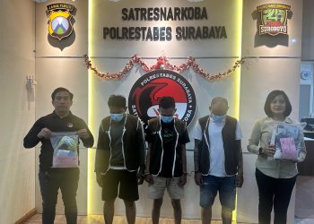 Polisi Berhasil Amankan Residivis Narkoba di Surabaya Ratusan gram Sabu Disita