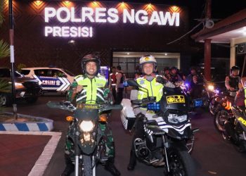 Amankan Pilkades, Polres Ngawi Laksanakan Patroli Gabungan Malam Hari