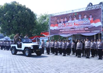 Polres Ngawi Gelar Sispamkota, Buktikan Siap Amankan Pemilu 2024.