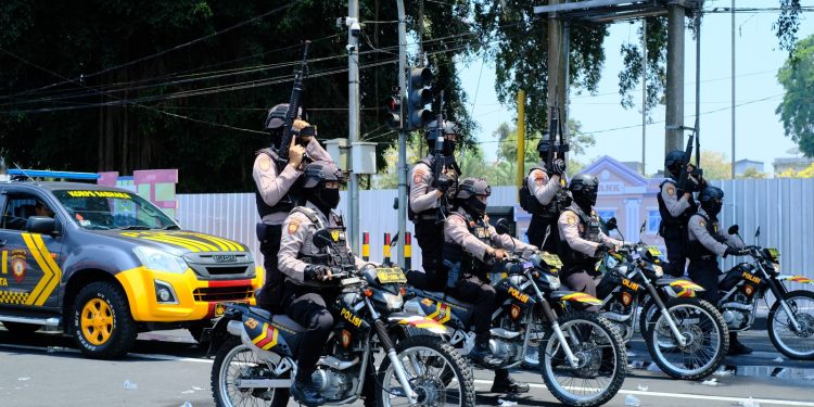 Polres Blitar Kota Gelar Simulasi Pengamanan Pemilu 2024