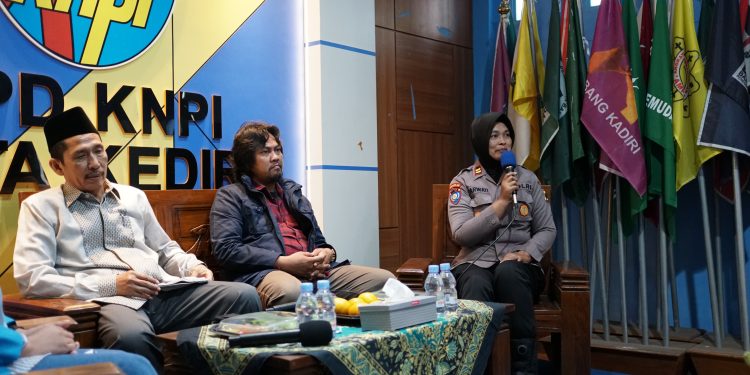 Memasuki Tahapan Pemilu 2024 Polres Kediri Kota Bersama KNPI Ajak Kaum Melenial Bijak Bermedsos