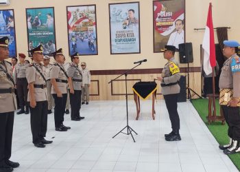 Pimpin Sertijab Kasat Samapta dan Kapolsek Ponggok, Ini Pesan Kapolres Blitar Kota