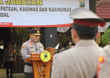 Kapolres Kendal AKBP Feria Kurniawan Pimpin Sertijab Pejabat Utama Polres Kendal