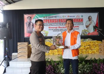 Polres Trenggalek dan Bhayangkari Bersama IKAPPI Gelar Operasi Pasar Pangan Murah