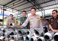 Kapolres Blitar Kota Bersama Forkopimda Musnahkan Knalpot Brong Hasil Razia Satlantas Polres Blitar Kota